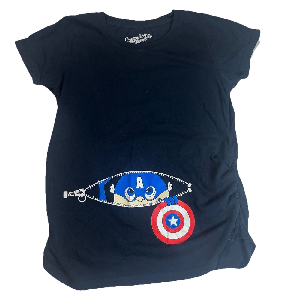 Crazy‎ dog maternity shirt Captain America